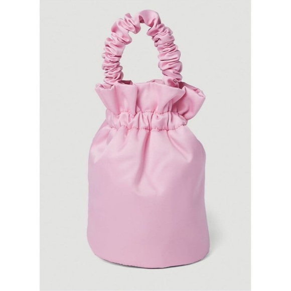 GANNI Pink Scrunchie Occasion Knot Top Handle Tote Bag Shoulder Drawstring Purse - Picture 6 of 10